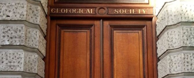 The entrance door to the offices of The Geological Society